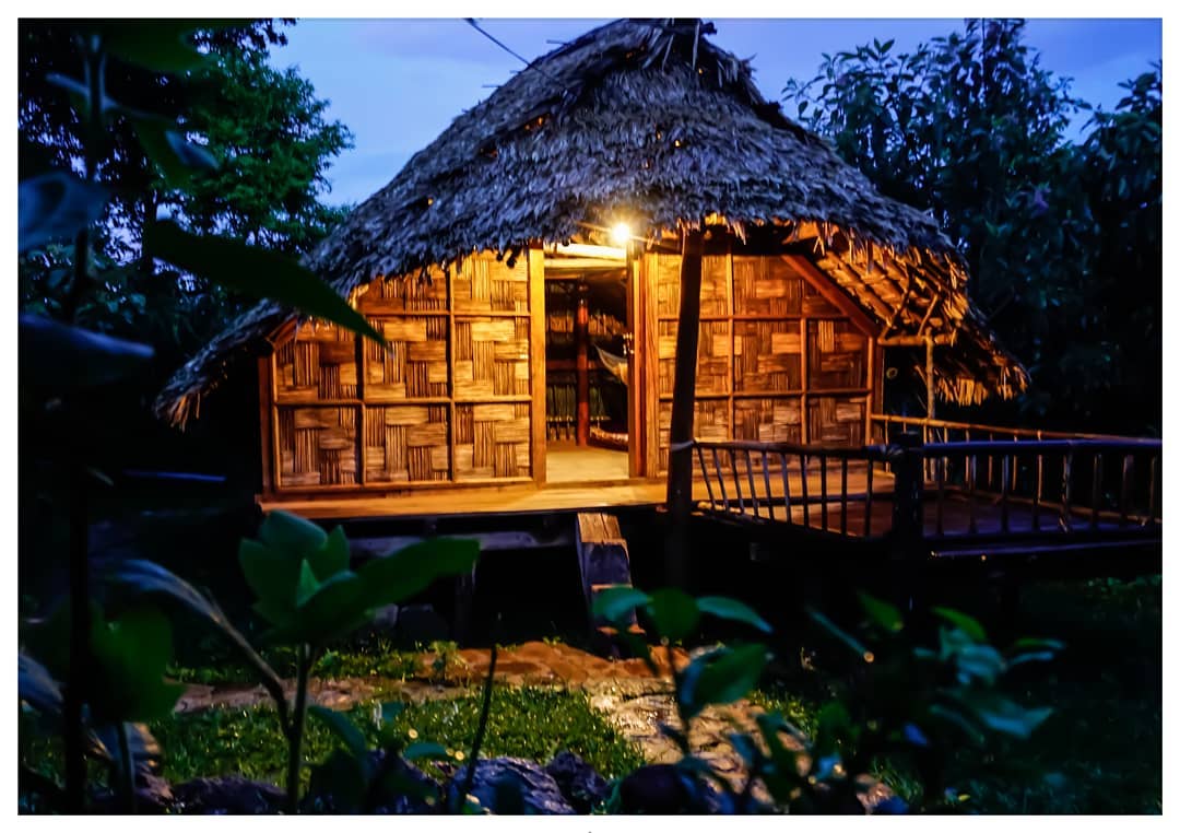 old cultured house made of wood and bamboo